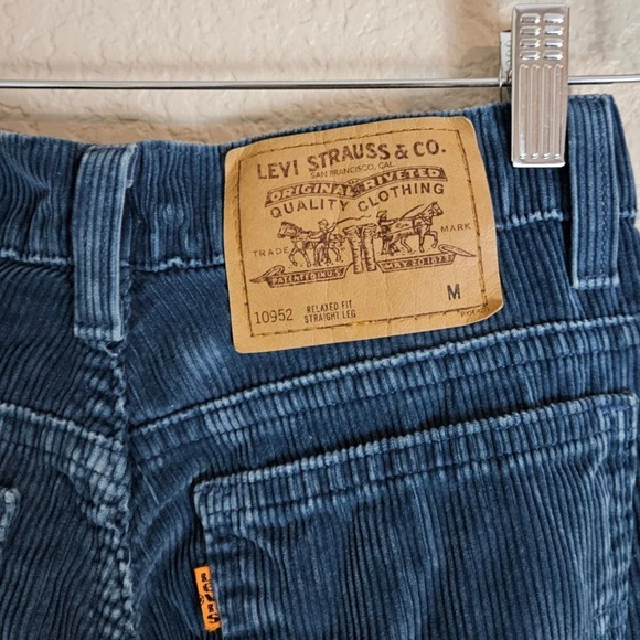 Levi's Strauss 952 Straight Leg Women Corduroy Orange Tab Pants M Blue - Picture 4 of 6